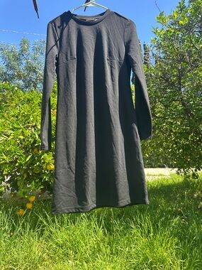 German Brand Blue Motion Long Sleeve Black A-Line Dress